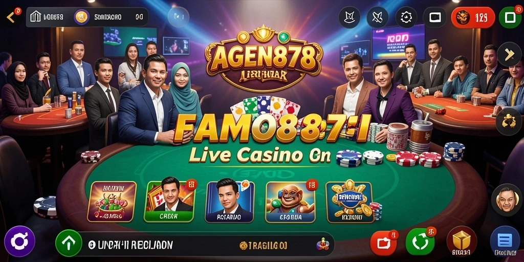 Tampilan interaktif dealer langsung di AGEN878 saat bermain Live Casino.