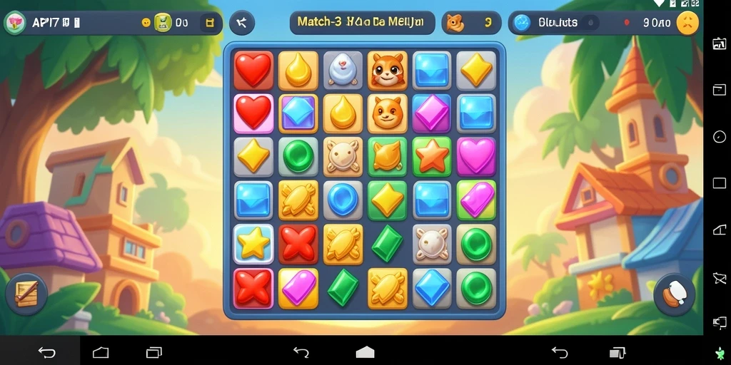 Tangkapan layar permainan <strong>API77</strong> menunjukkan gameplay Match-3 yang seru dan penuh warna.