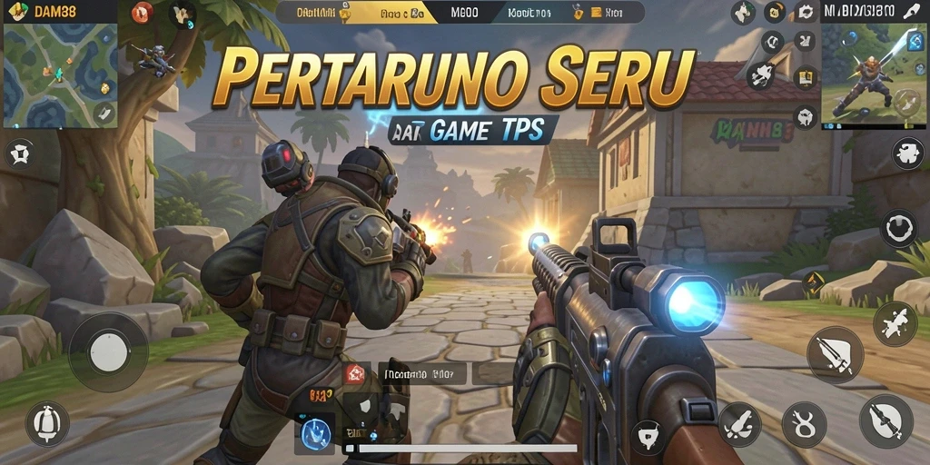 Screenshot utama DAM88 menampilkan aksi tembak-menembak yang intens.
