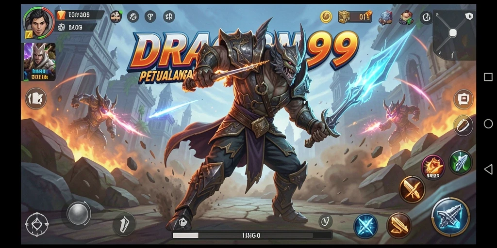Screenshot gameplay DRAGON99 menampilkan aksi epik dan seru.