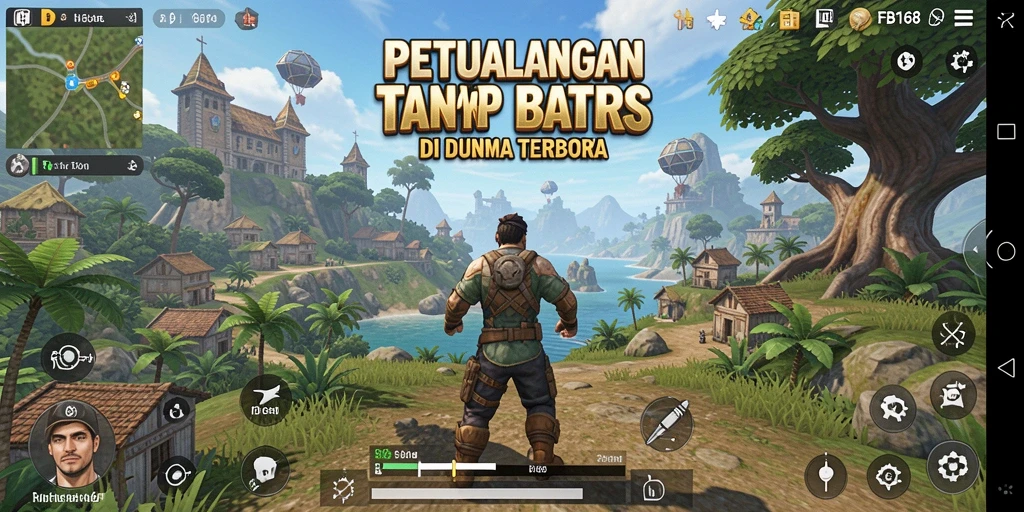Screenshot gameplay FB168 menampilkan keindahan dunia terbuka.
