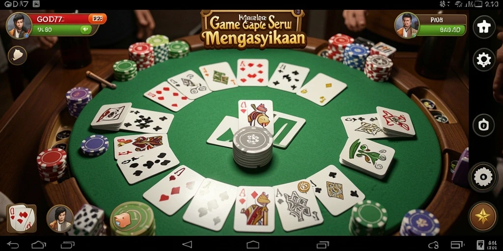 Tampilan gameplay Gaple yang seru dan interaktif di GOD77.