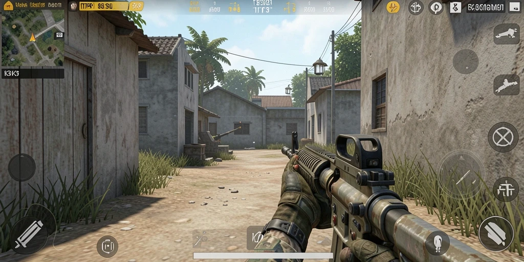 Screenshot K3K3 menampilkan intense gameplay dalam mode TPS.