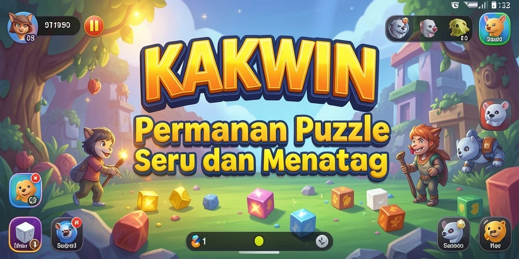 Tampilan gameplay KAKWIN yang penuh warna dan menantang.