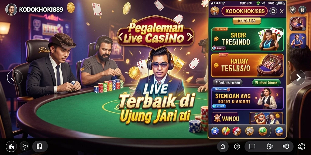 Tampilan gameplay seru di KODOKHOKI889 dengan dealer langsung.