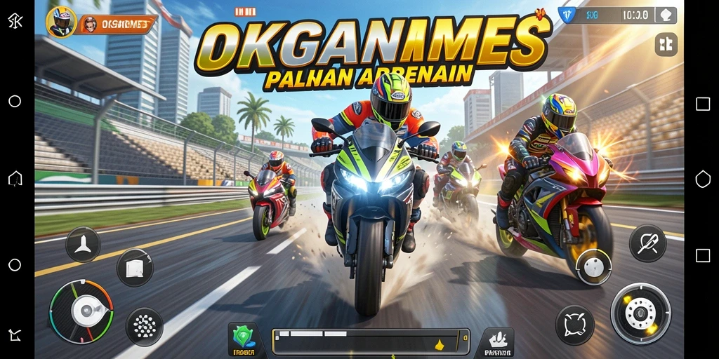 Gameplay mendebarkan di trek balapan motor yang beragam.