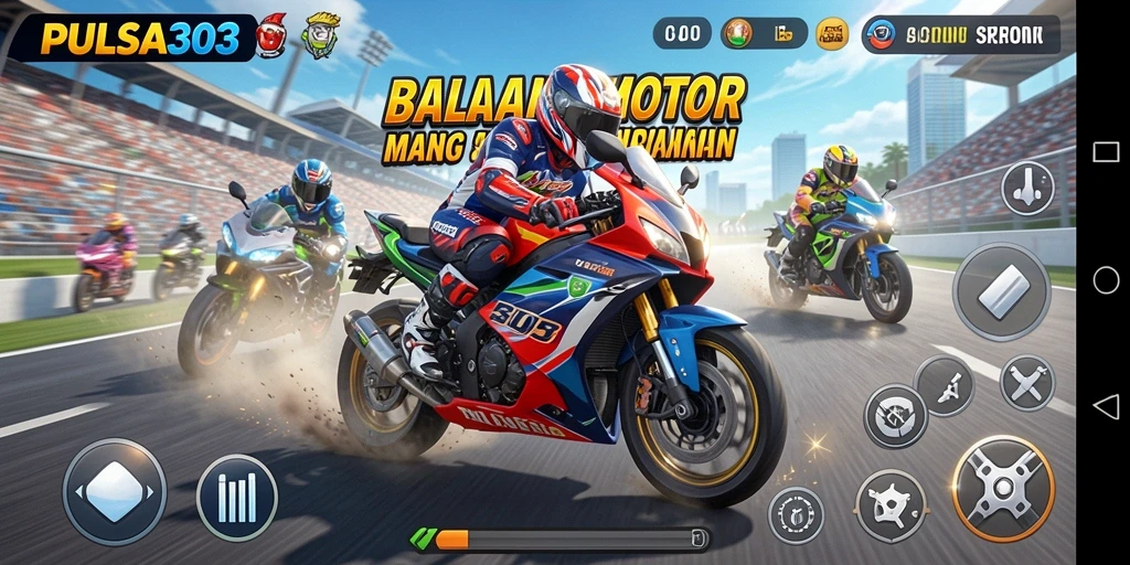 Tampilan aksi balapan motor yang cepat dan mendebarkan di PULSA303.
