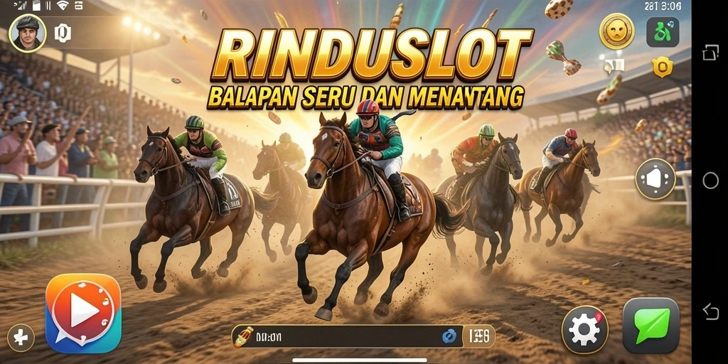 Gameplay RINDUSLOT yang menegangkan dan seru saat balapan.