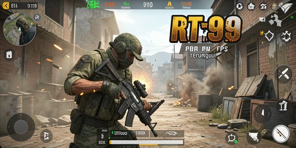 Gameplay RT99 menunjukkan aksi tembak-menembak yang mendebarkan.
