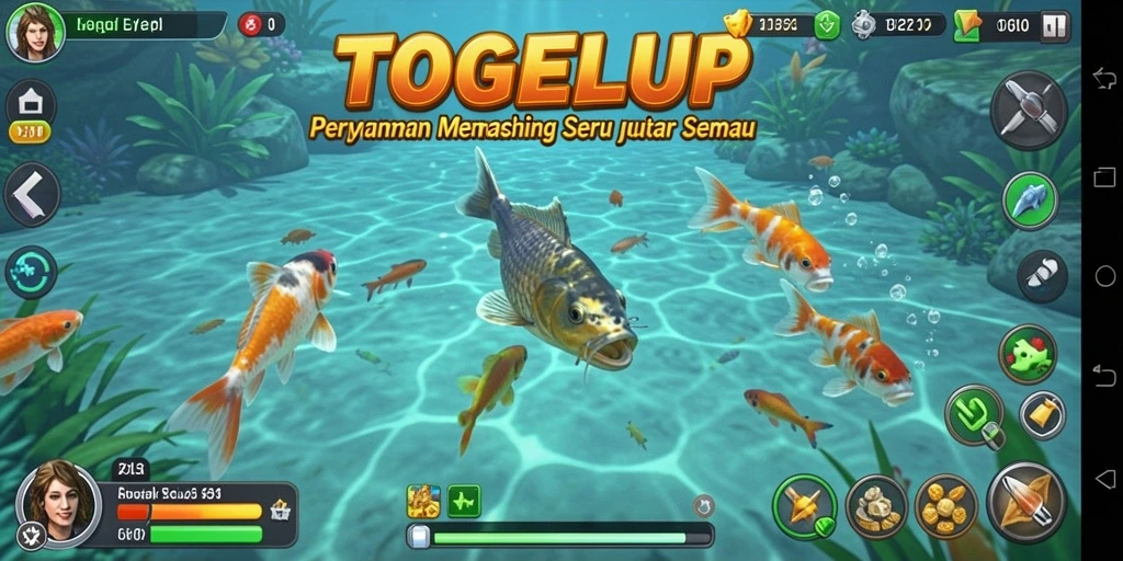 Gameplay TOGELUP yang menarik dengan beragam lokasi memancing.